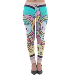 Boy Astronaut Cotton Candy Childhood Fantasy Tale Literature Planet Universe Kawaii Nature Cute Clou Lightweight Velour Leggings by Maspions