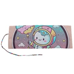 Boy Astronaut Cotton Candy Childhood Fantasy Tale Literature Planet Universe Kawaii Nature Cute Clou Roll Up Canvas Pencil Holder (s) by Maspions