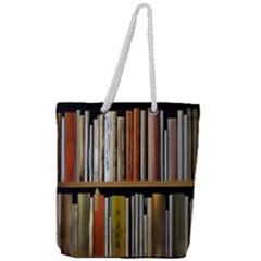 Book Nook Books Bookshelves Comfortable Cozy Literature Library Study Reading Reader Reading Nook Ro Full Print Rope Handle Tote (large) by Maspions