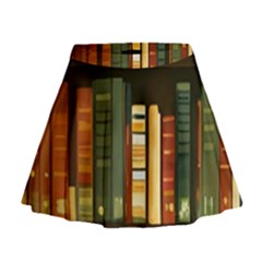 Books Bookshelves Library Fantasy Apothecary Book Nook Literature Study Mini Flare Skirt by Grandong