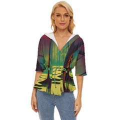 Nature Swamp Water Sunset Spooky Night Reflections Bayou Lake Lightweight Drawstring Hooded Top by Grandong
