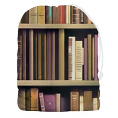 Books Bookshelves Office Fantasy Background Artwork Book Cover Apothecary Book Nook Literature Libra Drawstring Pouch (3xl) by Grandong