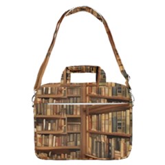 Room Interior Library Books Bookshelves Reading Literature Study Fiction Old Manor Book Nook Reading Macbook Pro 16  Shoulder Laptop Bag by Grandong