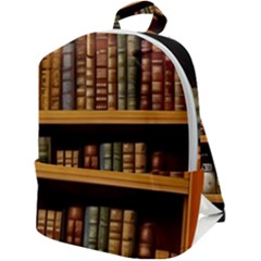 Room Interior Library Books Bookshelves Reading Literature Study Fiction Old Manor Book Nook Reading Zip Up Backpack by Grandong