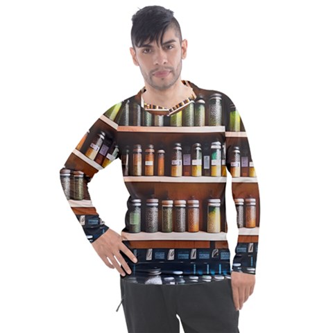 Alcohol Apothecary Book Cover Booze Bottles Gothic Magic Medicine Oils Ornate Pharmacy Men s Pique Long Sleeve T-shirt by Grandong
