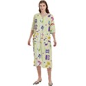 Seamless Pattern Musical Note Doodle Symbol Women s Cotton 3/4 Sleeve Nightgown View1