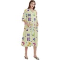 Seamless Pattern Musical Note Doodle Symbol Women s Cotton 3/4 Sleeve Nightgown View3