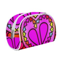 Stained Glass Love Heart Make Up Case (small) by Apen