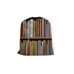 Book Nook Books Bookshelves Comfortable Cozy Literature Library Study Reading Reader Reading Nook Ro Drawstring Pouch (medium) by Maspions