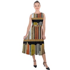 Book Nook Books Bookshelves Comfortable Cozy Literature Library Study Reading Reader Reading Nook Ro Midi Tie-back Chiffon Dress by Maspions