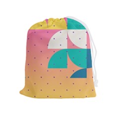 Abstract Geometric Bauhaus Polka Dots Retro Memphis Art Drawstring Pouch (xl) by Maspions