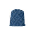 Plaid Background Blue Drawstring Pouch (Small) View2