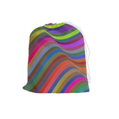 Psychedelic Surreal Background Drawstring Pouch (large) by Askadina