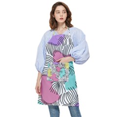 Lines Line Art Pastel Abstract Multicoloured Surfaces Art Pocket Apron by Maspions
