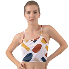 Boho Bohemian Style Design Minimalist Aesthetic Pattern Art Shapes Lines Mini Tank Bikini Top by Maspions