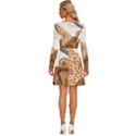 Bohemian Digital Minimalist Boho Style Geometric Abstract Art Long Sleeve Wide Neck Velvet Dress View4