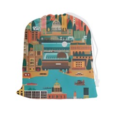 City Painting Town Urban Artwork Drawstring Pouch (2xl) by Maspions