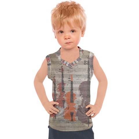 Music Notes Score Song Melody Classic Classical Vintage Violin Viola Cello Bass Kids  Sport Tank Top by Maspions