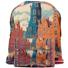 London England Bridge Europe Buildings Architecture Vintage Retro Town City Giant Full Print Backpack by Maspions