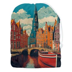 London England Bridge Europe Buildings Architecture Vintage Retro Town City Drawstring Pouch (3xl) by Maspions