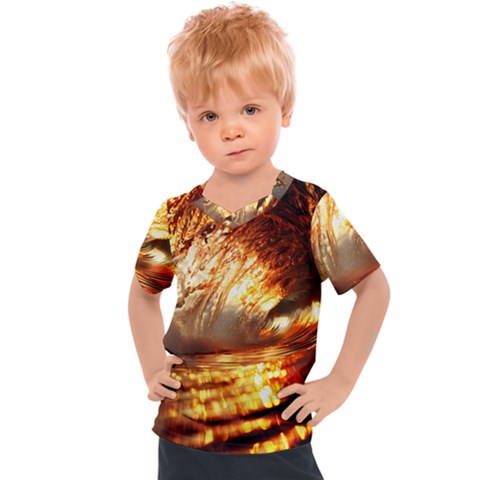 Wave Art Mood Water Sea Beach Kids  Sports T-shirt by Maspions