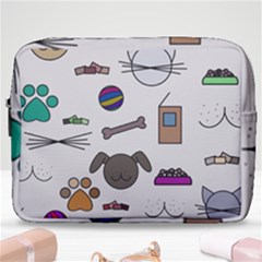 Cat Dog Pet Doodle Cartoon Sketch Cute Kitten Kitty Animal Drawing Pattern Make Up Pouch (large) by Bedest