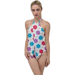 Abstract Art Pattern Colorful Artistic Flower Nature Spring Go With The Flow One Piece Swimsuit by Bedest