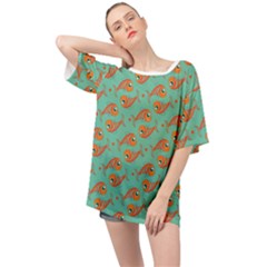 Cute Fish Underwater Sea Ocean Nature Aquarium Goldfish Marine Water Oversized Chiffon Top by Bedest