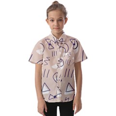 Abstract Leaf Nature Natural Beautiful Summer Pattern Kids  Short Sleeve Shirt by Bedest