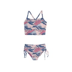 Waves Ocean Sea Water Pattern Rough Seas Digital Art Nature Nautical Girls  Tankini Swimsuit by Bedest