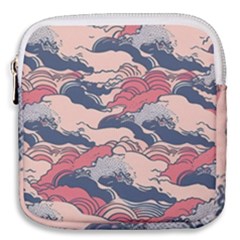 Waves Ocean Sea Water Pattern Rough Seas Digital Art Nature Nautical Mini Square Pouch by Bedest