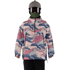 Waves Ocean Sea Water Pattern Rough Seas Digital Art Nature Nautical Men s Ski And Snowboard Waterproof Breathable Jacket by Bedest
