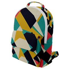 Geometric Pattern Retro Colorful Abstract Flap Pocket Backpack (small) by Bedest