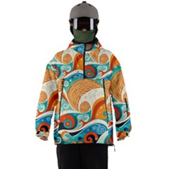 Waves Ocean Sea Abstract Whimsical Abstract Art Pattern Abstract Pattern Nature Water Seascape Men s Ski And Snowboard Waterproof Breathable Jacket by Bedest