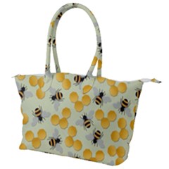 Bees Pattern Honey Bee Bug Honeycomb Honey Beehive Canvas Shoulder Bag by Bedest