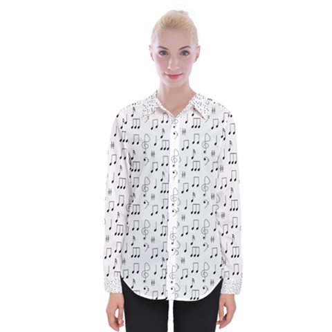 Music Notes Background Wallpaper Womens Long Sleeve Shirt by Bajindul