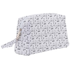 Music Notes Background Wallpaper Wristlet Pouch Bag (large) by Bajindul