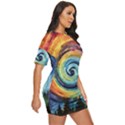 Cosmic Rainbow Quilt Artistic Swirl Spiral Forest Silhouette Fantasy Just Threw It On Dress View3