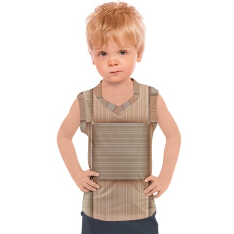 Wooden Wickerwork Texture Square Pattern Kids  Sport Tank Top by Maspions