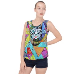 Kitten Cat Pet Animal Adorable Fluffy Cute Kitty Bubble Hem Chiffon Tank Top by Maspions