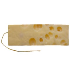 Cheese Texture, Yellow Cheese Background Roll Up Canvas Pencil Holder (m) by nateshop