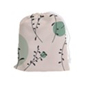 Plants Pattern Design Branches Branch Leaves Botanical Boho Bohemian Texture Drawing Circles Nature Drawstring Pouch (XL) View1
