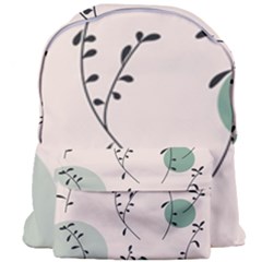 Plants Pattern Design Branches Branch Leaves Botanical Boho Bohemian Texture Drawing Circles Nature Giant Full Print Backpack by Maspions