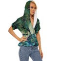 Trees Forest Mystical Forest Background Landscape Nature Lightweight Drawstring Hooded Top View3