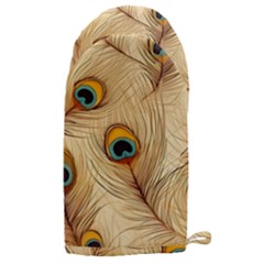 Vintage Peacock Feather Peacock Feather Pattern Background Nature Bird Nature Microwave Oven Glove by Maspions