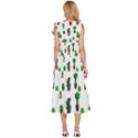 Cactus Plants Background Pattern Seamless V-Neck Drawstring Shoulder Sleeveless Maxi Dress View4