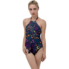 Random, Abstract, Forma, Cube, Triangle, Creative Go With The Flow One Piece Swimsuit by nateshop
