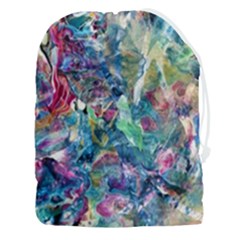 Abstract Confluence Drawstring Pouch (3xl) by kaleidomarblingart