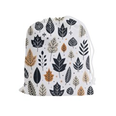 Autumn Leaves Fall Pattern Design Decor Nature Season Beauty Foliage Decoration Background Texture Drawstring Pouch (xl) by Maspions
