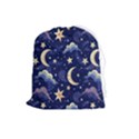 Night Moon Seamless Background Stars Sky Clouds Texture Pattern Drawstring Pouch (Large) View1